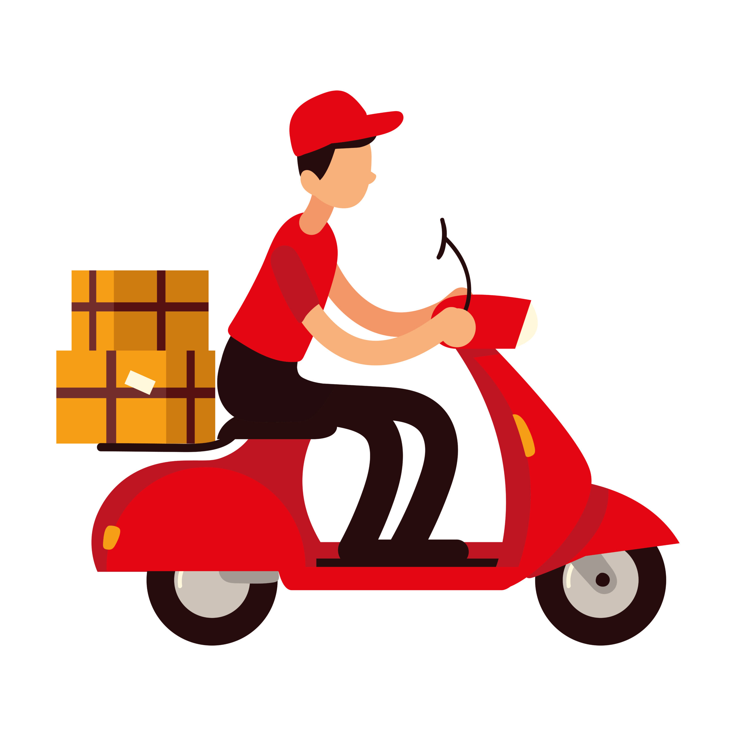 delivery man on scooter